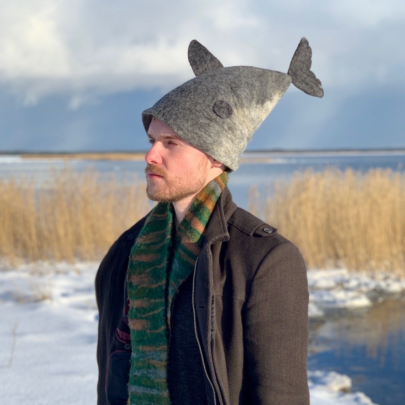 Shark Sauna Hat, Felted Fish Hat, Gift for Sauna Lover 