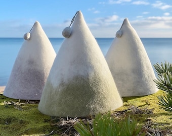 Felted Wool Sauna Hat: Ice Mountain Design