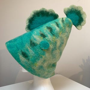 Felted Sauna Hat, Felted Hot Tube Hat, Fantasy Felt Hat Size 60-61 cm
