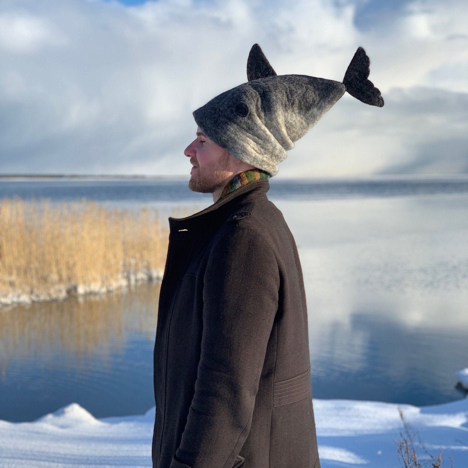 Shark Hat Felted Fish Hat Sauna Hat 