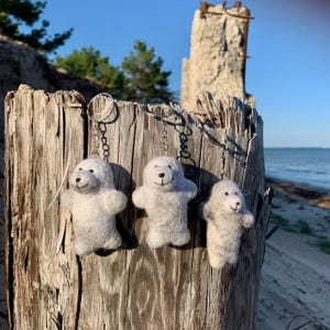 Felted Seal Keyring, Soft Wool Seal Keychain