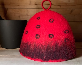 Handmade Felt Sauna Cap, Wool Hat for Sauna, Spa & Hot Tub