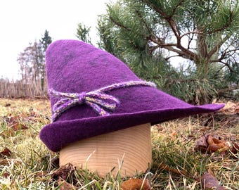 Felted Wool Hat, Medieval Archer Peter Pan Style