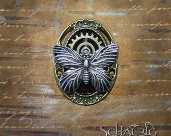 Steampunk brooch with Butterfly