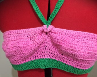 Crocheted bikini top