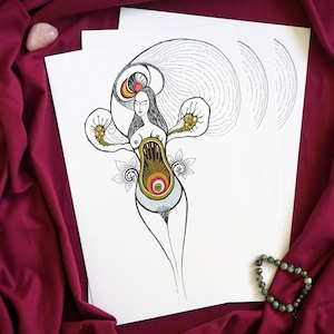 Moon Goddess Selena - print * goddess art * divine feminine art * spiritual art