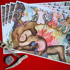 Impresión de un llamado al espíritu indígena - Arte femenino divino - Mujer salvaje - Rewilding