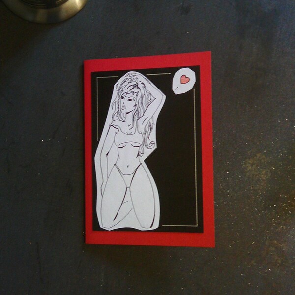 Carte sexy faite main dessin original