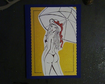 Carte sexy faite main dessin original