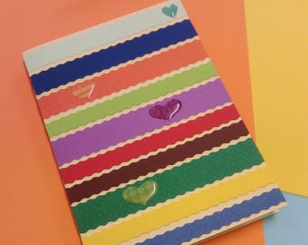 Carte faite main, multicolores, exemplaire unique