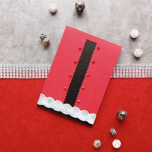Sexy Karte mit Spitzen- und Strass-Prints, rot und schwarz