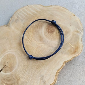 Bracelet réglable en lien synthétique unisexe pour homme et femme Bleu