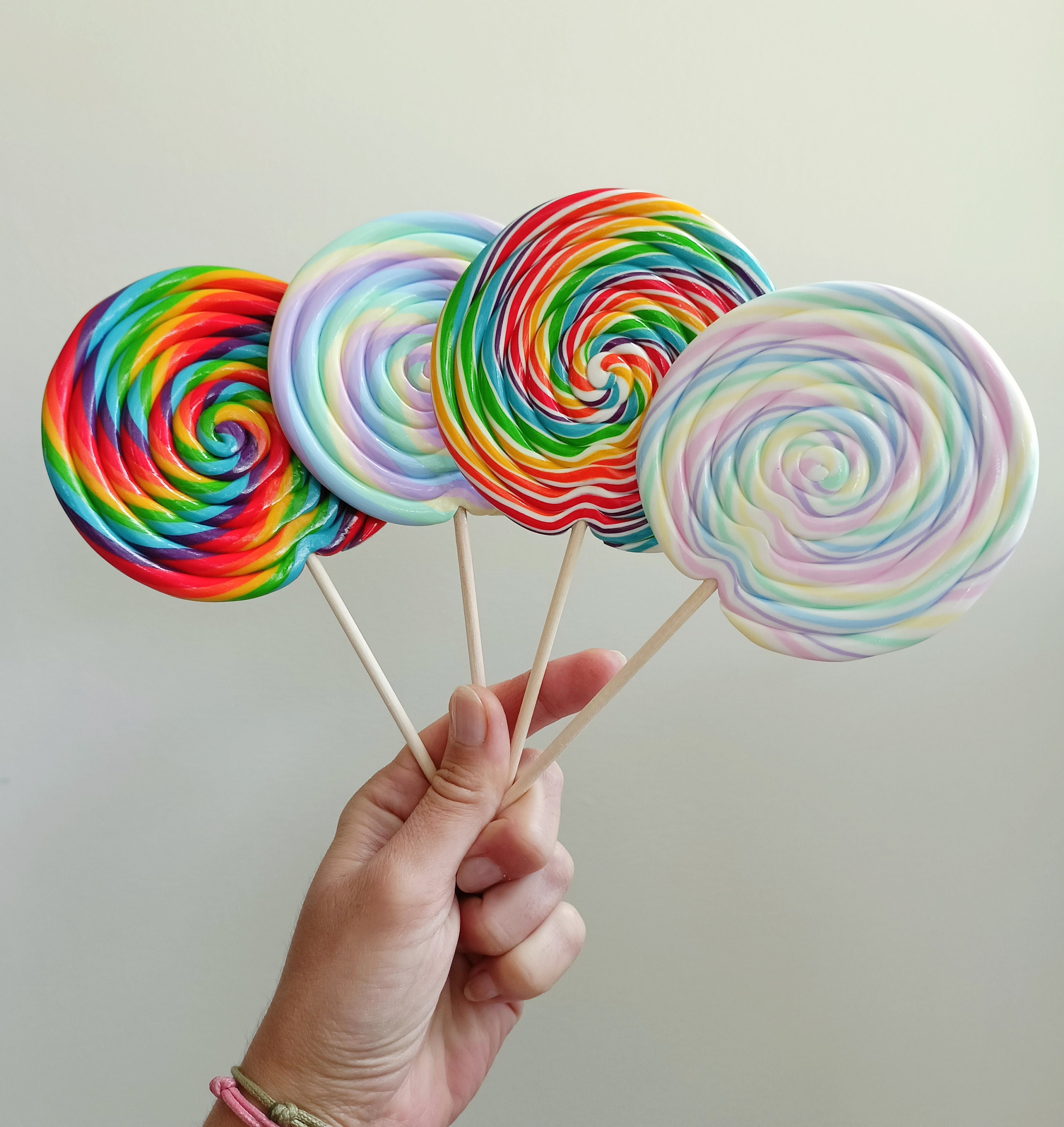 Large Decorative Rainbow Lollipop Multicoloured Xl Funfair Lollipop Fimo  Candy Party Decoration Giant Lollipop - Etsy, image size:2832x3000