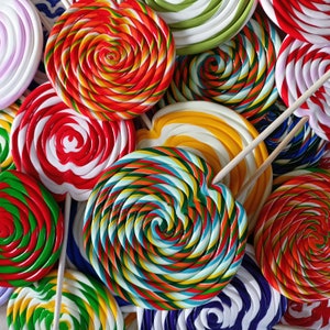 Large decorative lollipop diameter 8 cm candy in Fimo paste party decoration