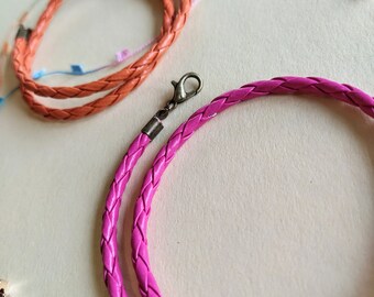 Double bracelet for women, braided imitation leather