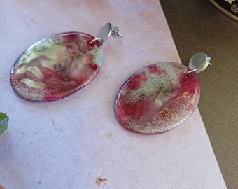 Polymer clay and resin earrings for women
