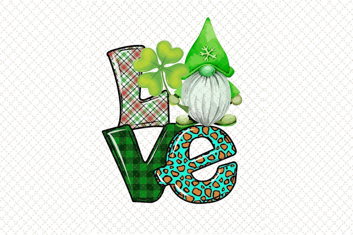 Leopard love gnome st patricks day png leopard gnome  etsy