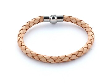 Leather bracelet with magnetic closure #54