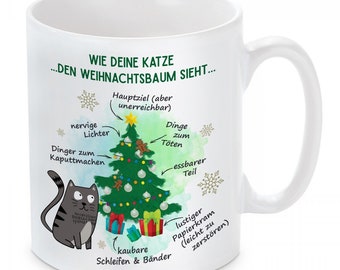 Tasse mit Motiv - Wie deine Katze den Weihnachtsbaum sieht...