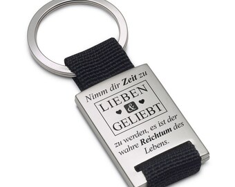 Lieblingsmensch Metall Schlüsselanhänger - Nimm dir Zeit zu LIEBEN & GELIEBT zu werden, es ist der wahre Reichtum des Lebens