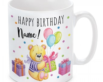 Tasse mit Motiv: Happy Birthday (personalisierbar) Herzlichen Glückwunsch - Geburtstag