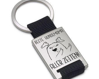 Lieblingsmensch Metall Schlüsselanhänger - Beste Hundemama Aller Zeiten