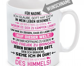 Tasse mit Motiv Modell: FÜR (WUNSCHNAME) - Farbe Rosa - individualisierbar