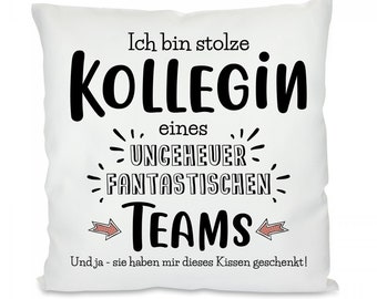 Kissen mit Motiv -  Ich bin stolze Kollegin eines ungeheuer fantastischen Teams. Und ja - sie haben mir dieses Kissen geschenkt!