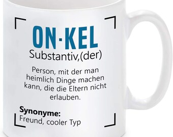 Tasse mit Motiv - Onkel, lustige Definition