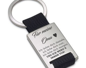 Lieblingsmensch Metall Schlüsselanhänger - Für meine Oma Ich liebte dich damals, ich liebe dich nun, ich liebe dich morgen und ich ...