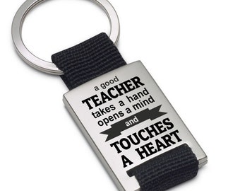 Lieblingsmensch Metall Schlüsselanhänger - A good teacher takes a hand opens a mind and touches a heart