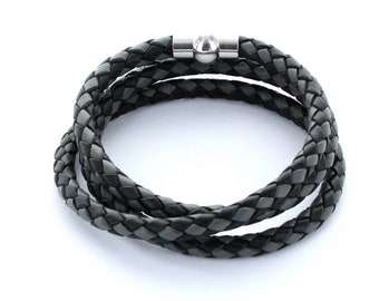 Leather bracelet with magnetic closure #101