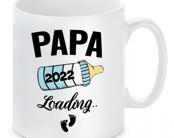 Tasse mit Motiv - papa 2022 loading (blau)