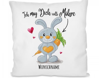 Kissen mit Motiv - Ich mag Dich volle Möhre (personalisierbar)