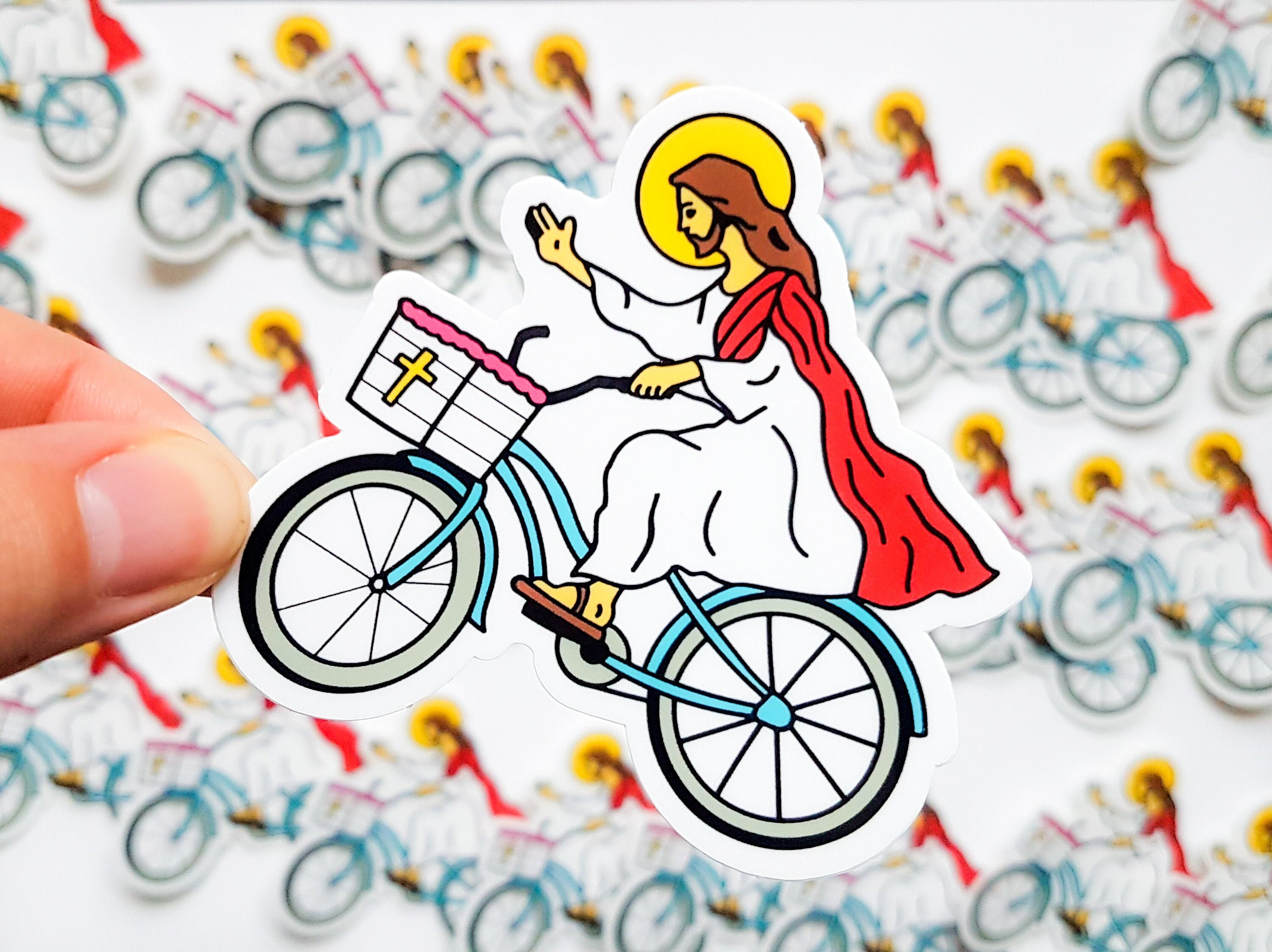 Jesus Christ on a Bike Weather Proof Vinyl Sticker Decal / Etsy