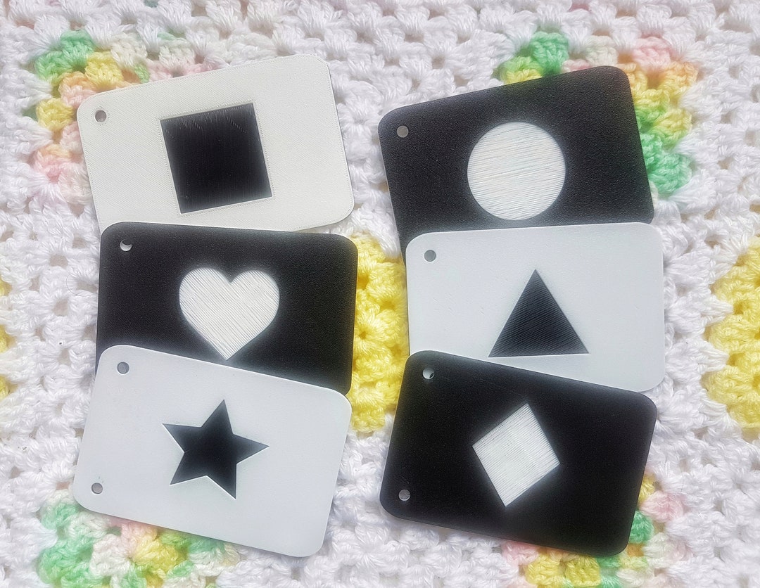 Montessori High Contrast Flash Cards / Shapes / Black and - Etsy