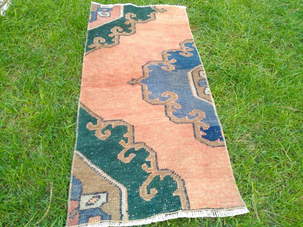 Handmade Vintage Small Rug Small Turkish Oushak Rug Small Etsy