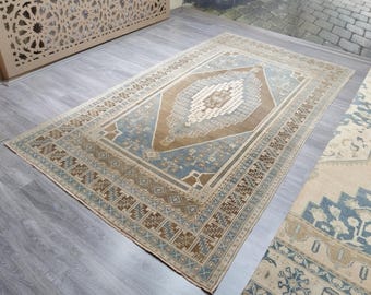 Alfombra Oushak vintage tejida a mano: alfombra turca de Anatolia (1,65 m x 3 m)