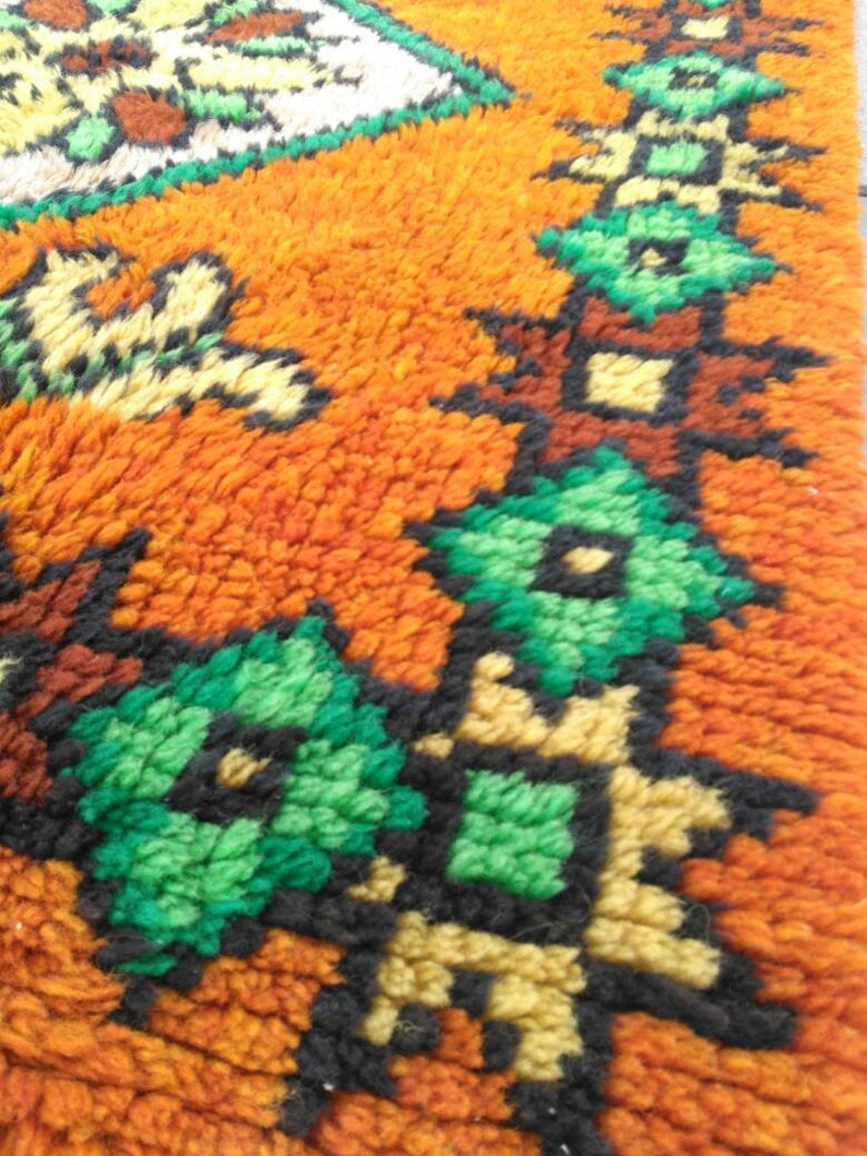 Shaggy Rug Orange Shaggy Rug Tulu Rug Turkish Rug Oushak Etsy