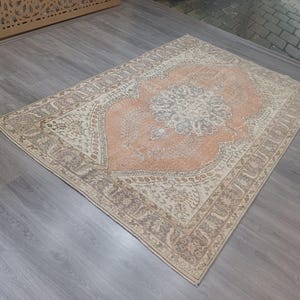 Colorful oushak rugs, Rugs, Pastel color rug, Vintage rug, Oushak rug, Anatolian rug, Area rug, Home floor rug, home butich rug, 5&#39;7 x 9 ft