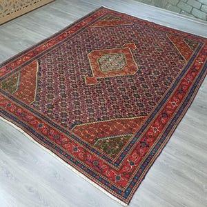 Vintage large area rug, large turkish rug, large oushak rug, large rug, big area rug, large area rug, rugs, handmade large rug, 6&#39;6x8&#39;7 ft