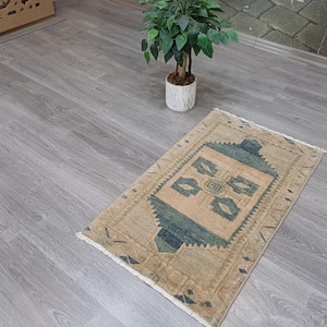 Vintage Oushak rug, Turkish rug,  small rug, home rug, home floor rug, area rug, decorative bohemian old carpet, rugs, rug 1'5x2'6 ft