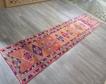Handgjord turkisk lapptäcksmatta: Vintage halldekor (70 x 3,6 m)