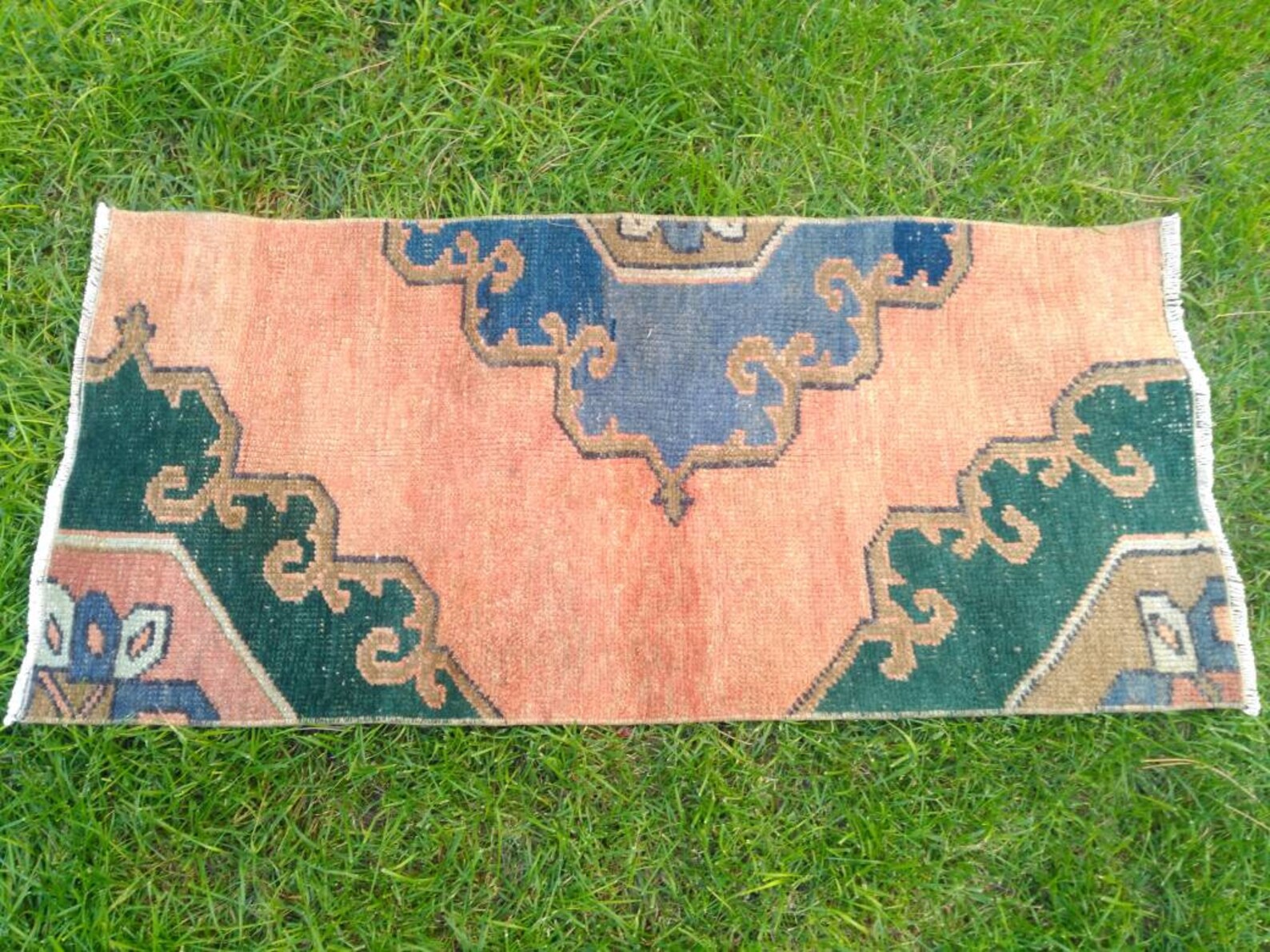Handmade Vintage Small Rug Small Turkish Oushak Rug Small Etsy