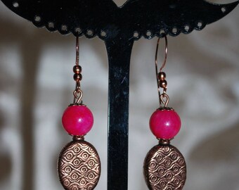 Boucles d'oreille "China Pink".