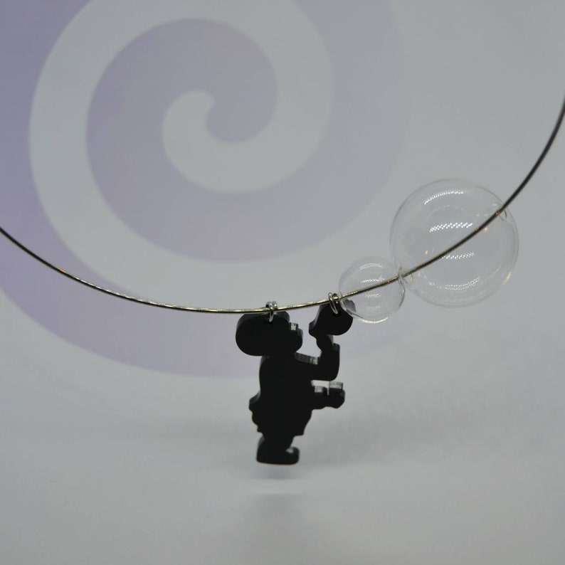 black necklace necklace to give away for Mother/'s Day in light steel bubble baby necklace baby necklace Choker necklace