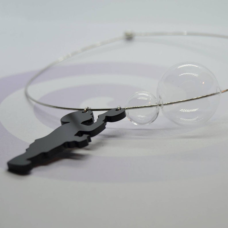 black necklace necklace to give away for Mother/'s Day in light steel bubble baby necklace baby necklace Choker necklace