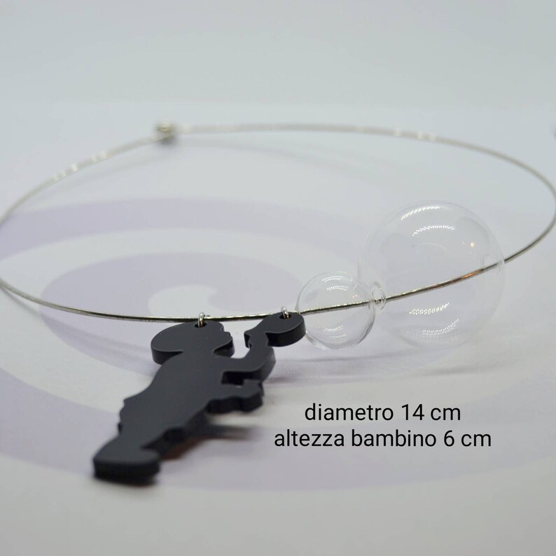 black necklace necklace to give away for Mother/'s Day in light steel bubble baby necklace baby necklace Choker necklace