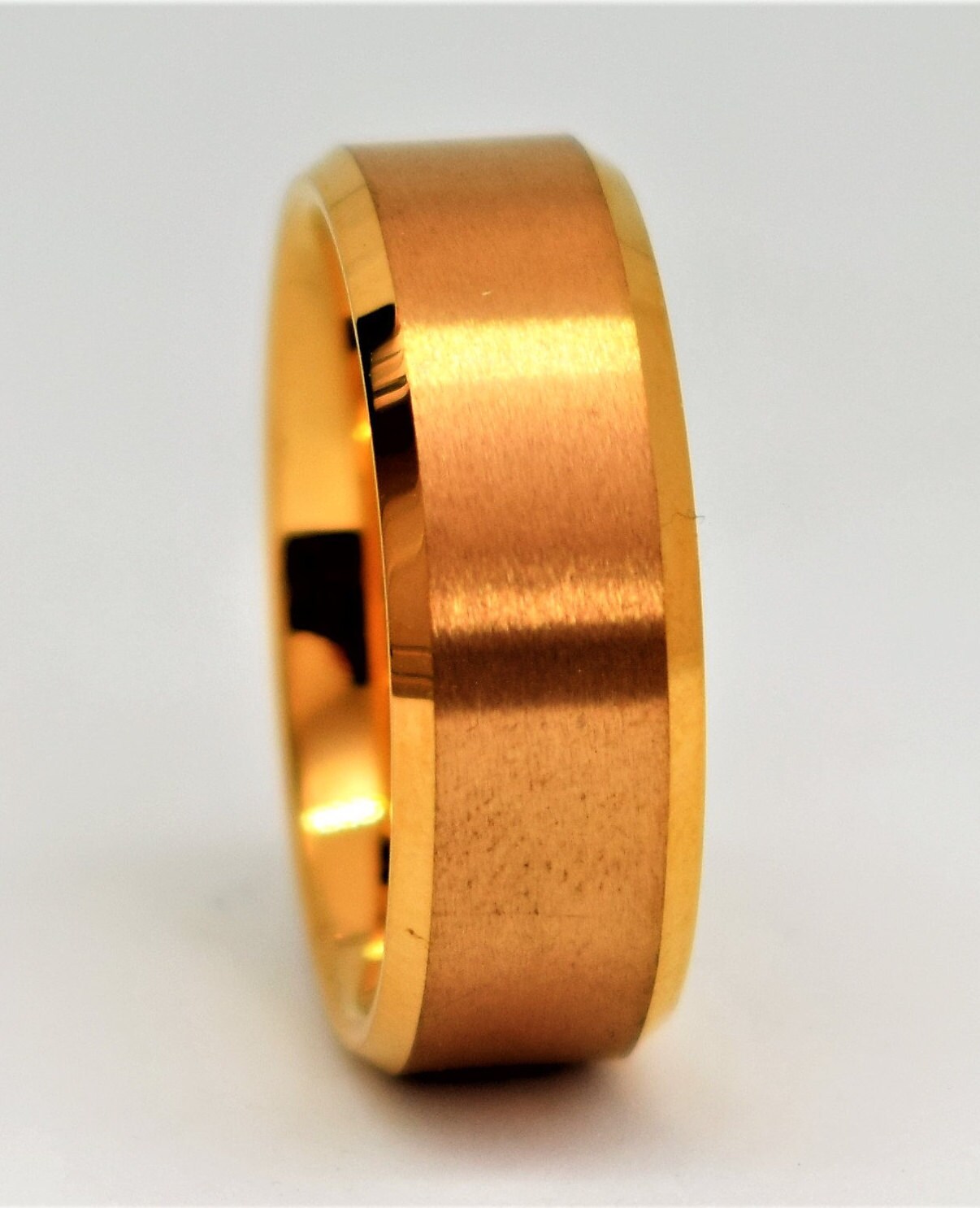 Men's Gold Tungsten Ring Band/tungsten Carbide 8mm Etsy