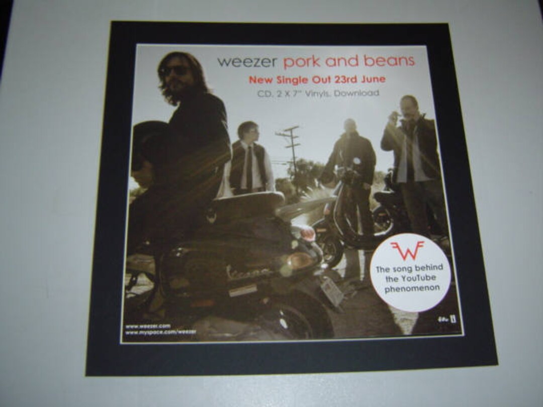 Weezer Pork and Beans Poster in A Custom Made Mount Ready to Etsy